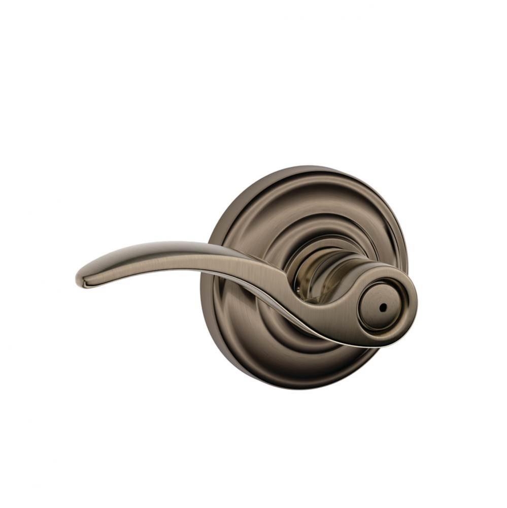 St. Annes Lever with Andover Trim Bed and Bath Lock in Antique Pewter