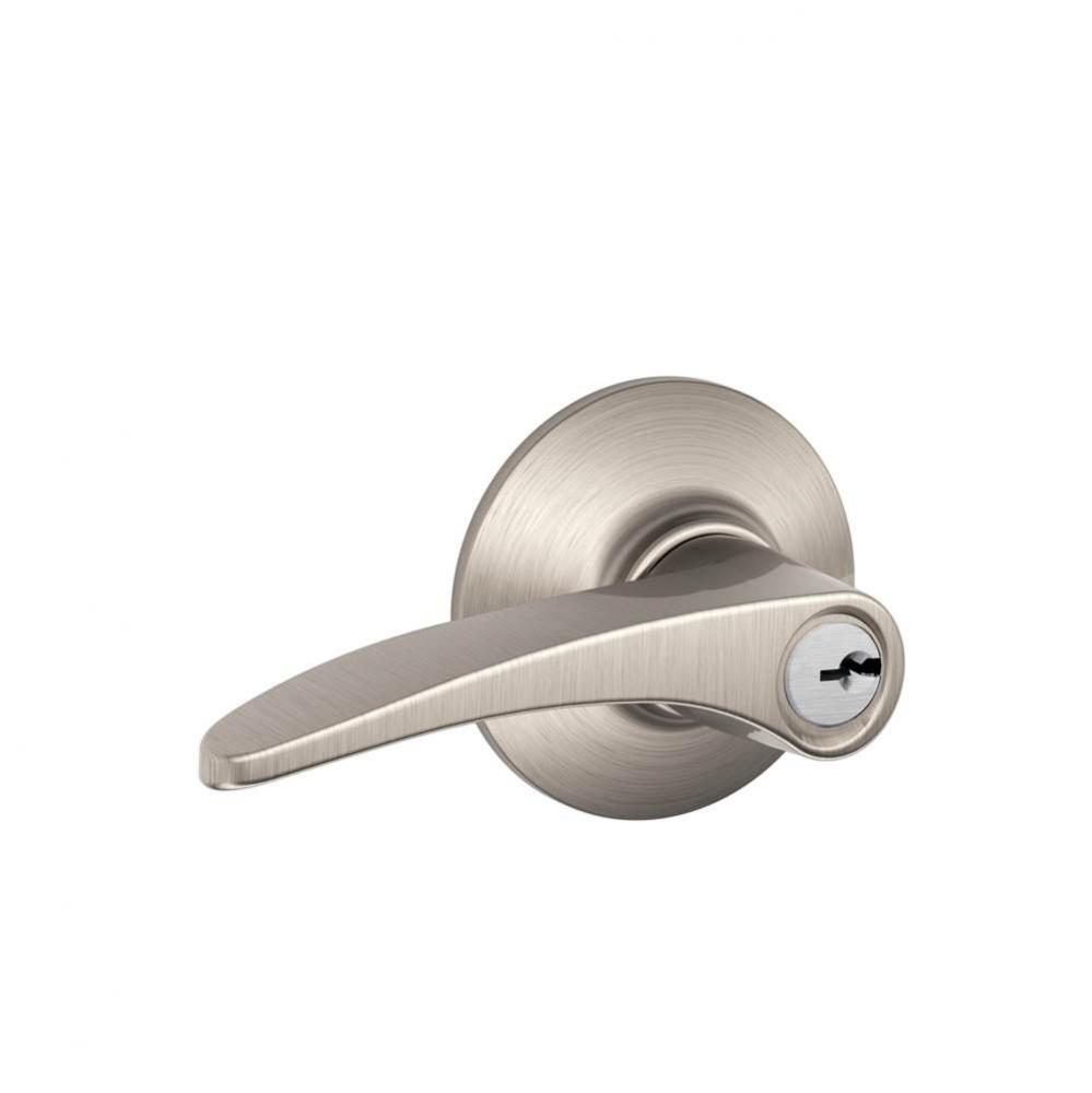 Manhattan Lever Keyed Entry Lock in Satin Nickel