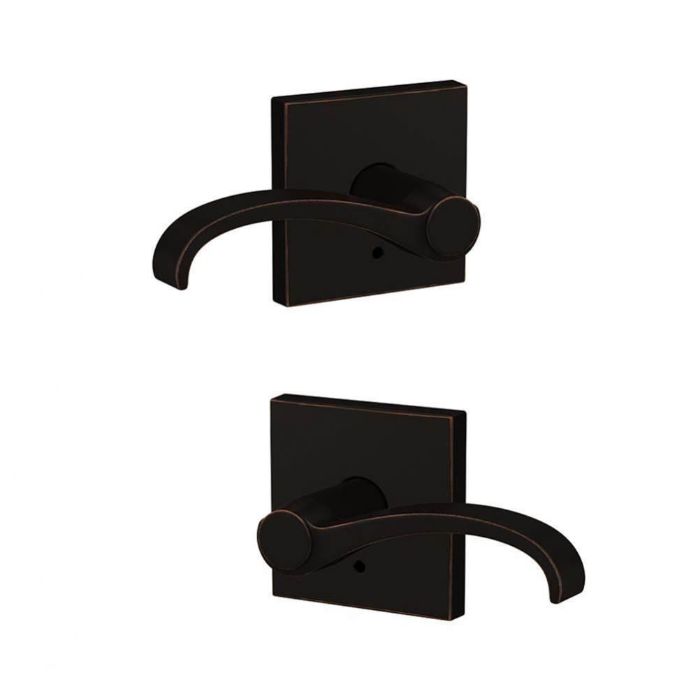 Custom Whitney Non-Turning Lever with Collins Trim in Aged Bronze