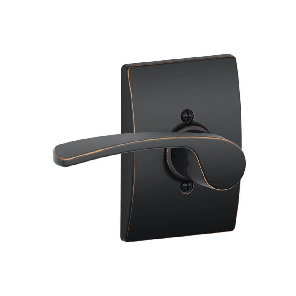 Merano Lever with Century Trim Non-Turning Lock in Aged Bronze - Left Handed