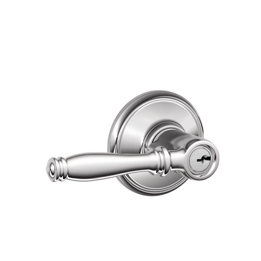 Birmingham Lever Keyed Entry Lock in Bright Chrome