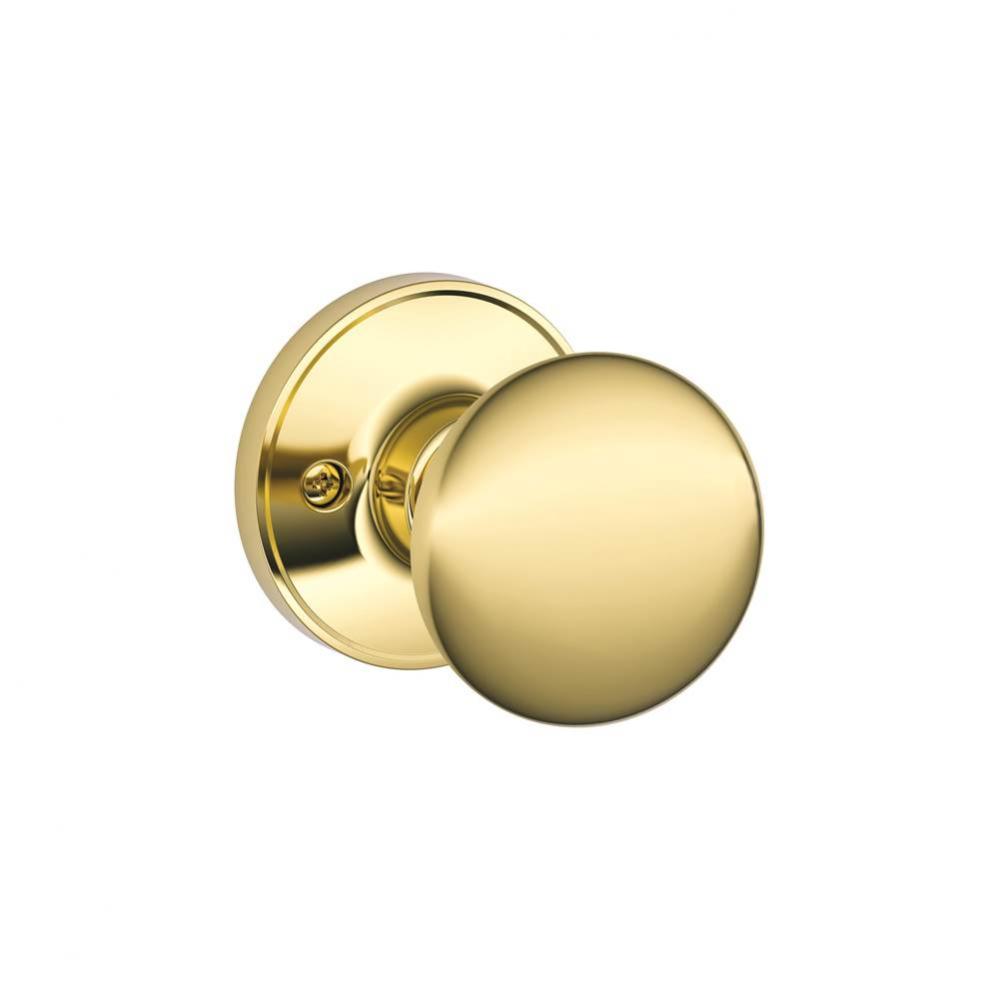 Stratus Knob Non-Turning Lock in Bright Brass