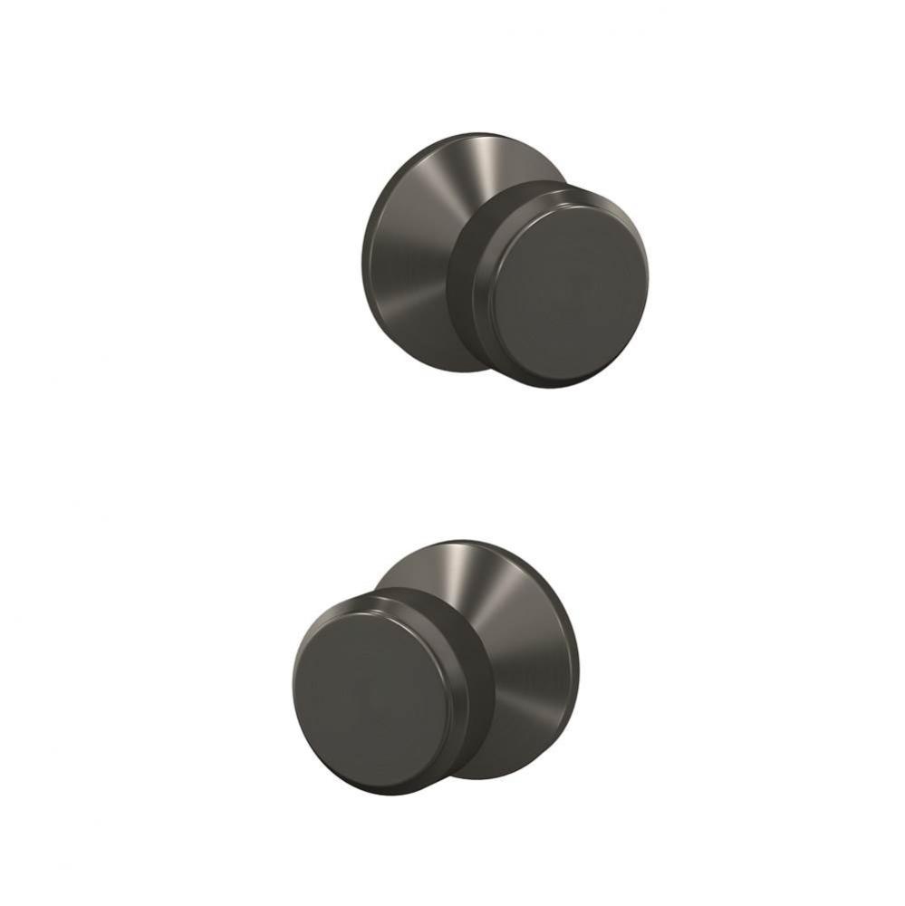 Custom Bowery Knob with Kinsler Trim Hall-Closet and Bed-Bath Lock in Black Stainless
