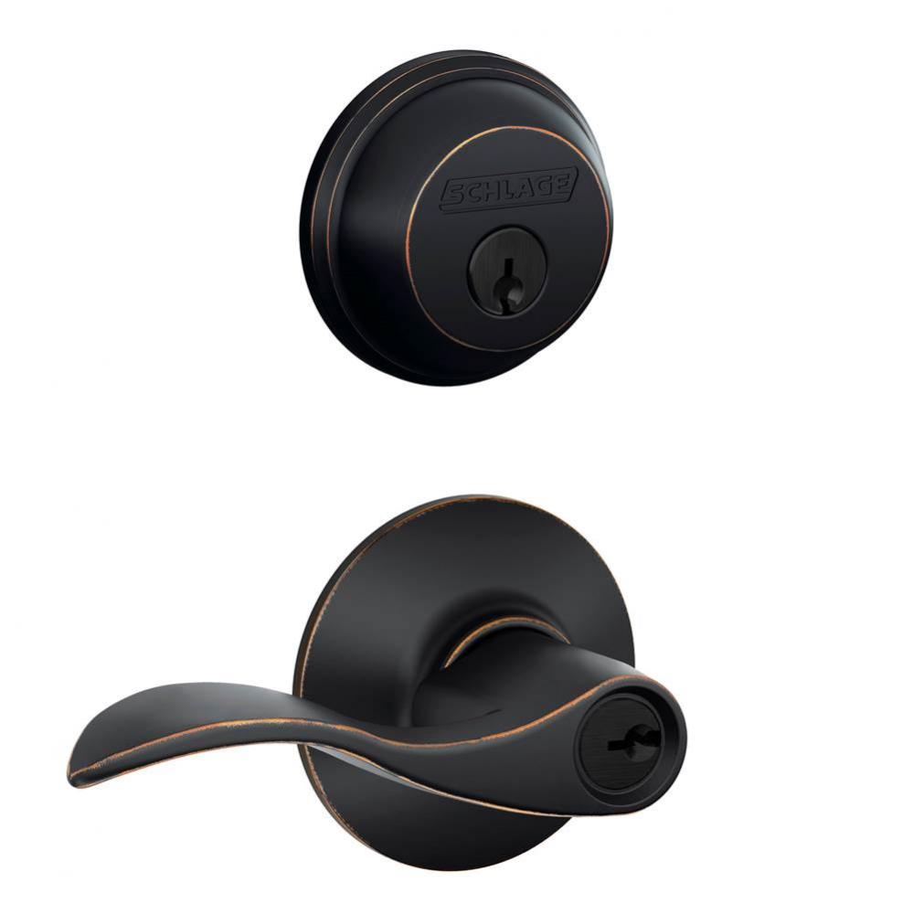 Single Cylinder Deadbolt and Keyed Entry Accent Lever