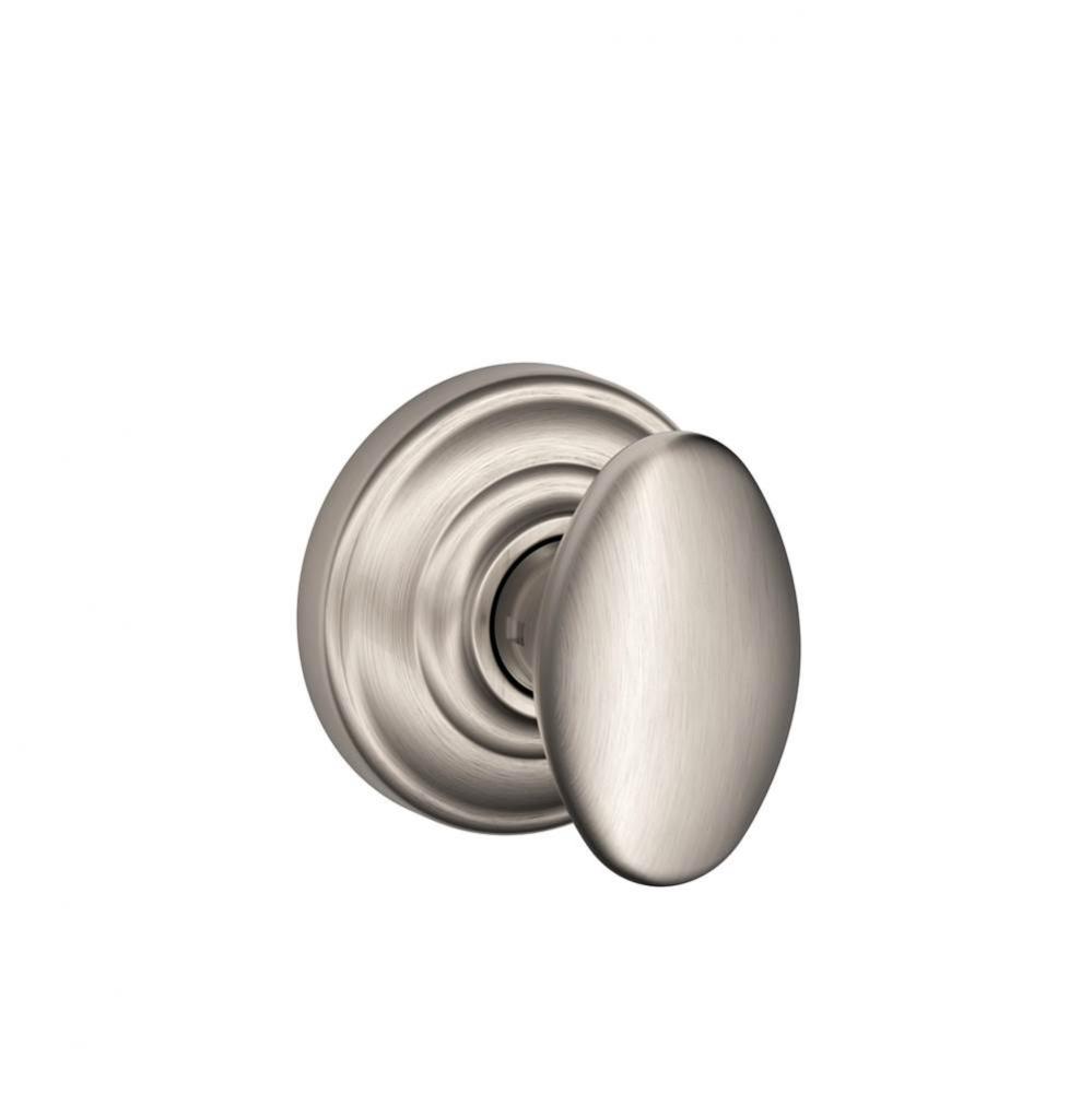 Siena Knob with Andover Trim Hall and Closet Lock in Satin Nickel