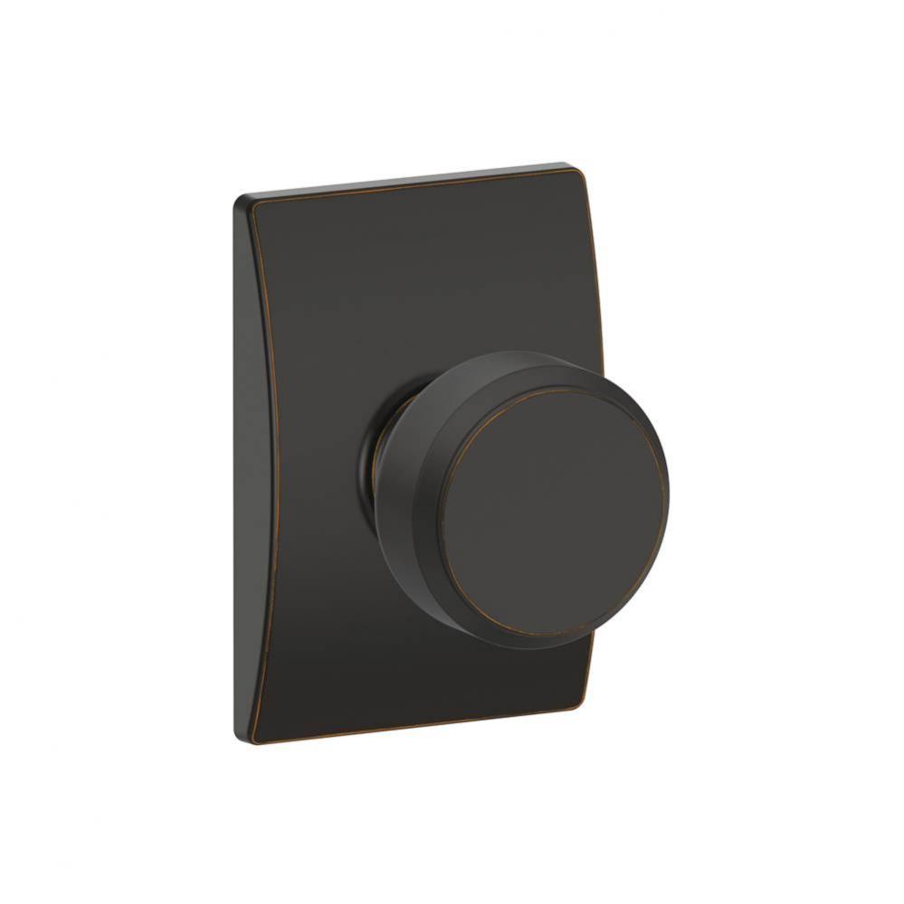 Bowery Knob with Century Trim Hall and Closet Lock in Aged Bronze