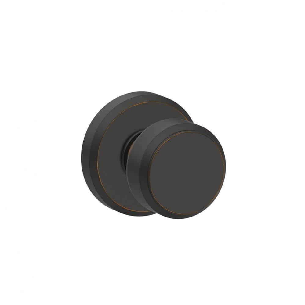 Bowery Knob with Greyson Trim Hall and Closet Lock in Aged Bronze