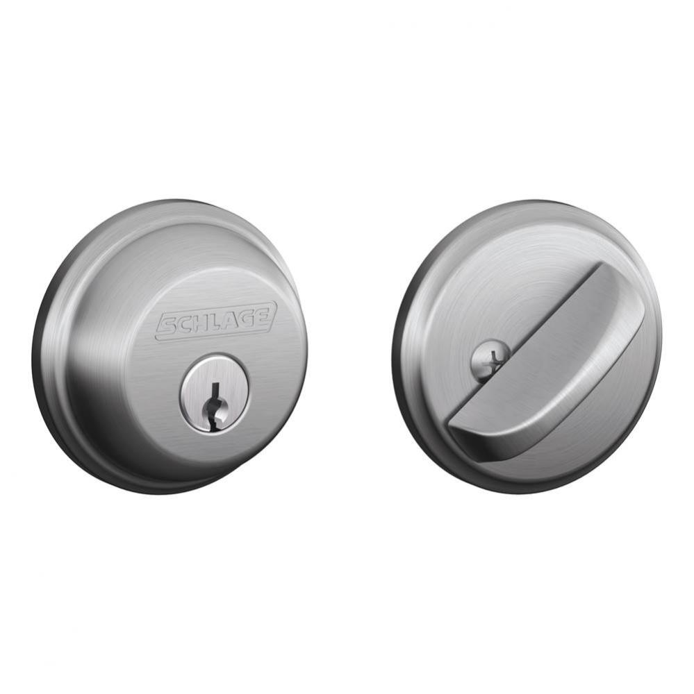 Single Cylinder Light Commercial Deadbolt in Satin Chrome