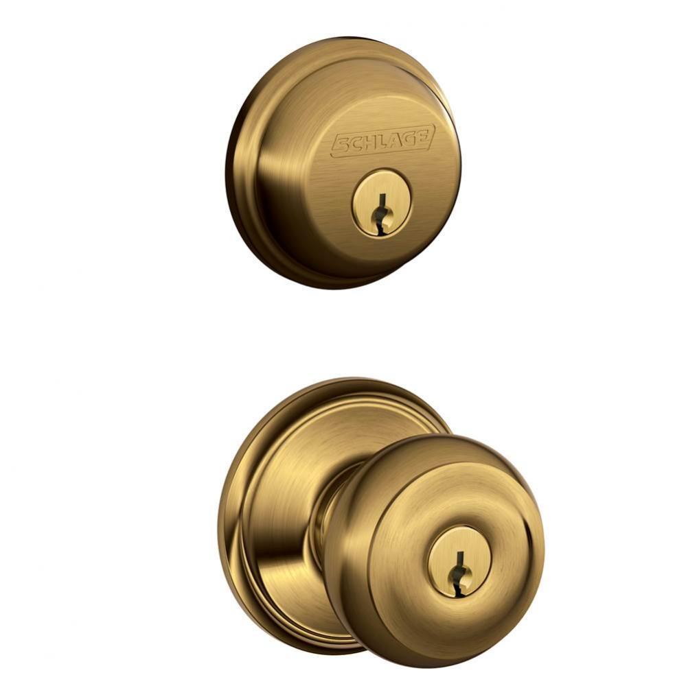 Single Cylinder Deadbolt and Keyed Entry Georgian Knob