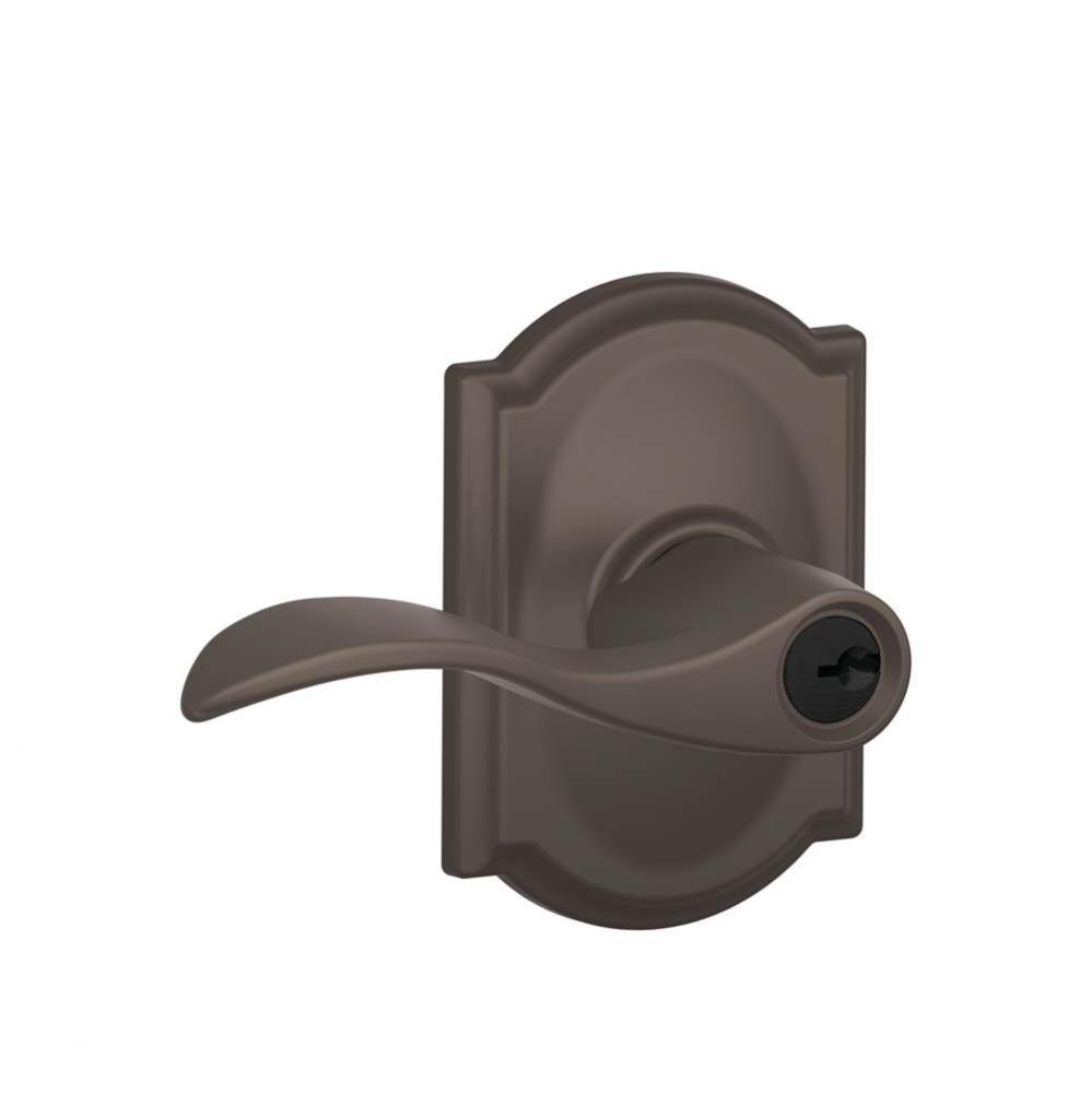 Accent Lever with Camelot Trim Keyed Entry Lock in Oil Rubbed Bronze
