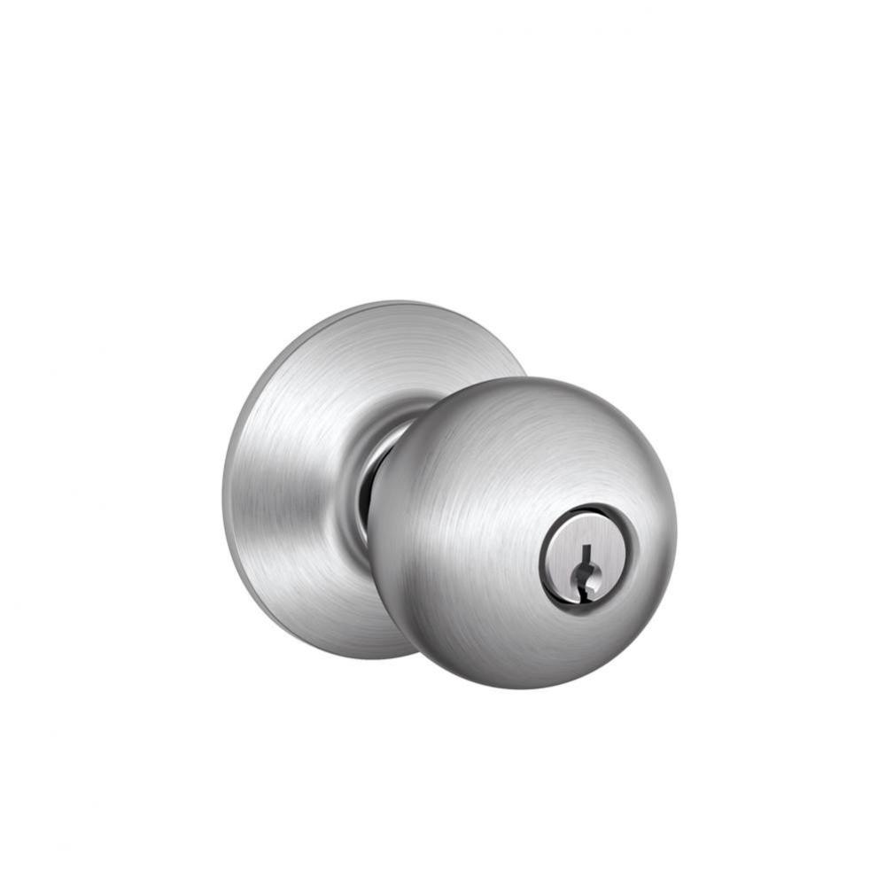 Orbit Knob Light Commercial Keyed Entry Lock in Satin Chrome