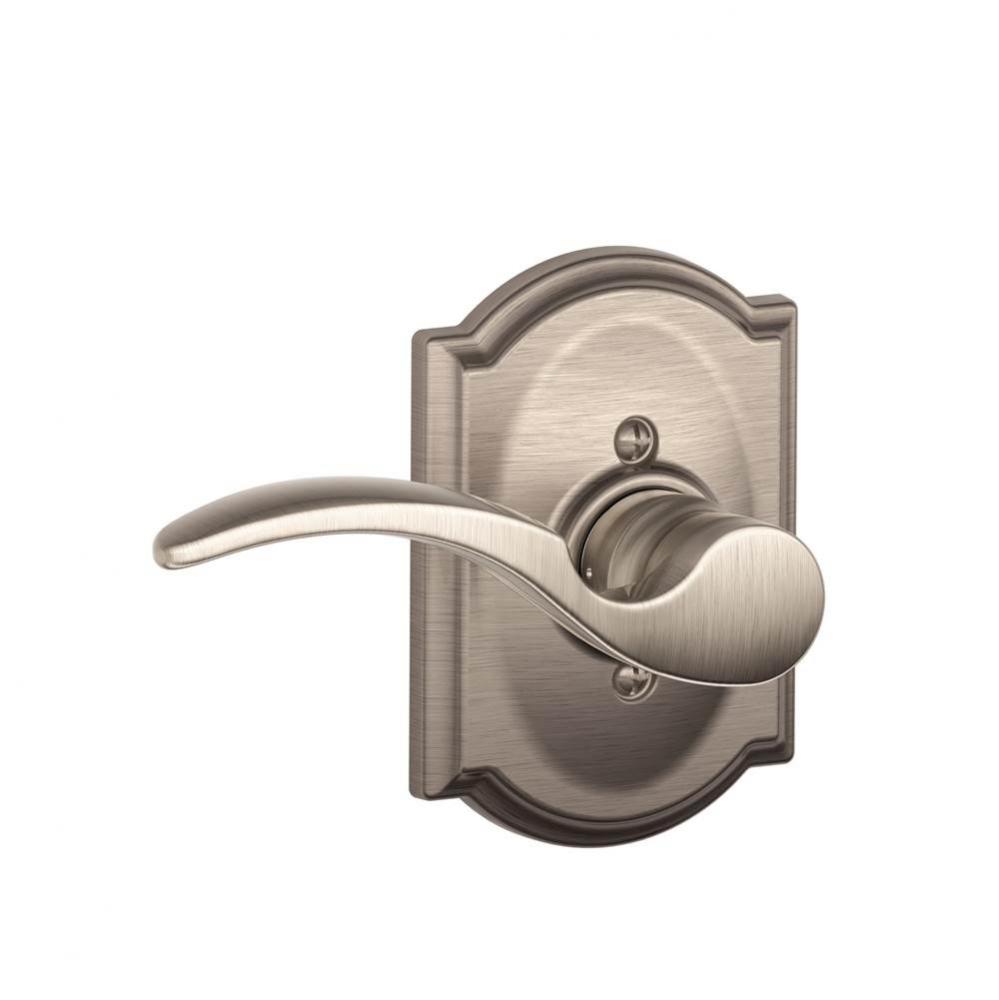 St. Annes Lever with Camelot Trim Non-Turning Lock in Satin Nickel - Left Handed