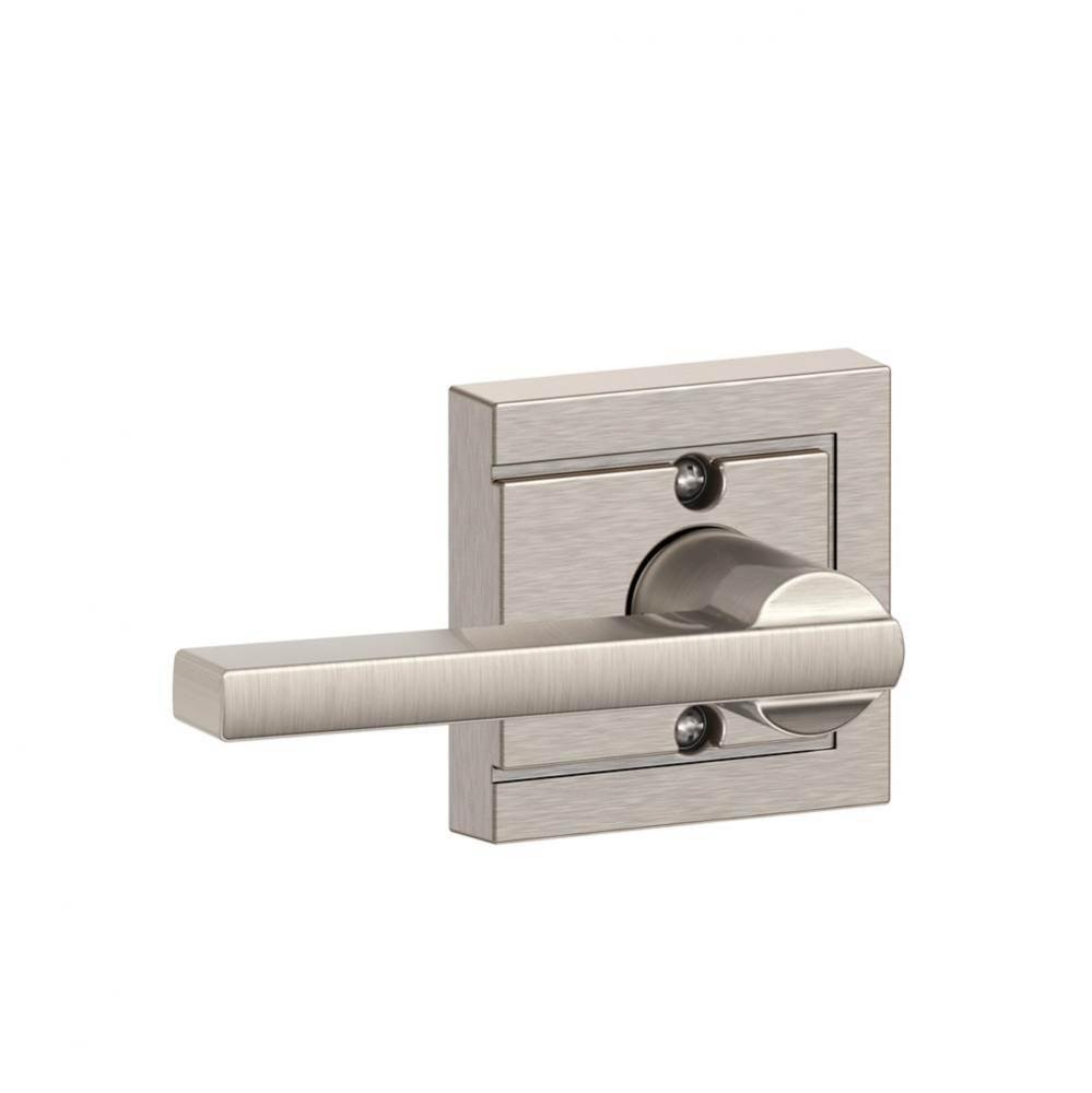 Latitude Lever with Upland Trim Non-Turning Lock in Satin Nickel