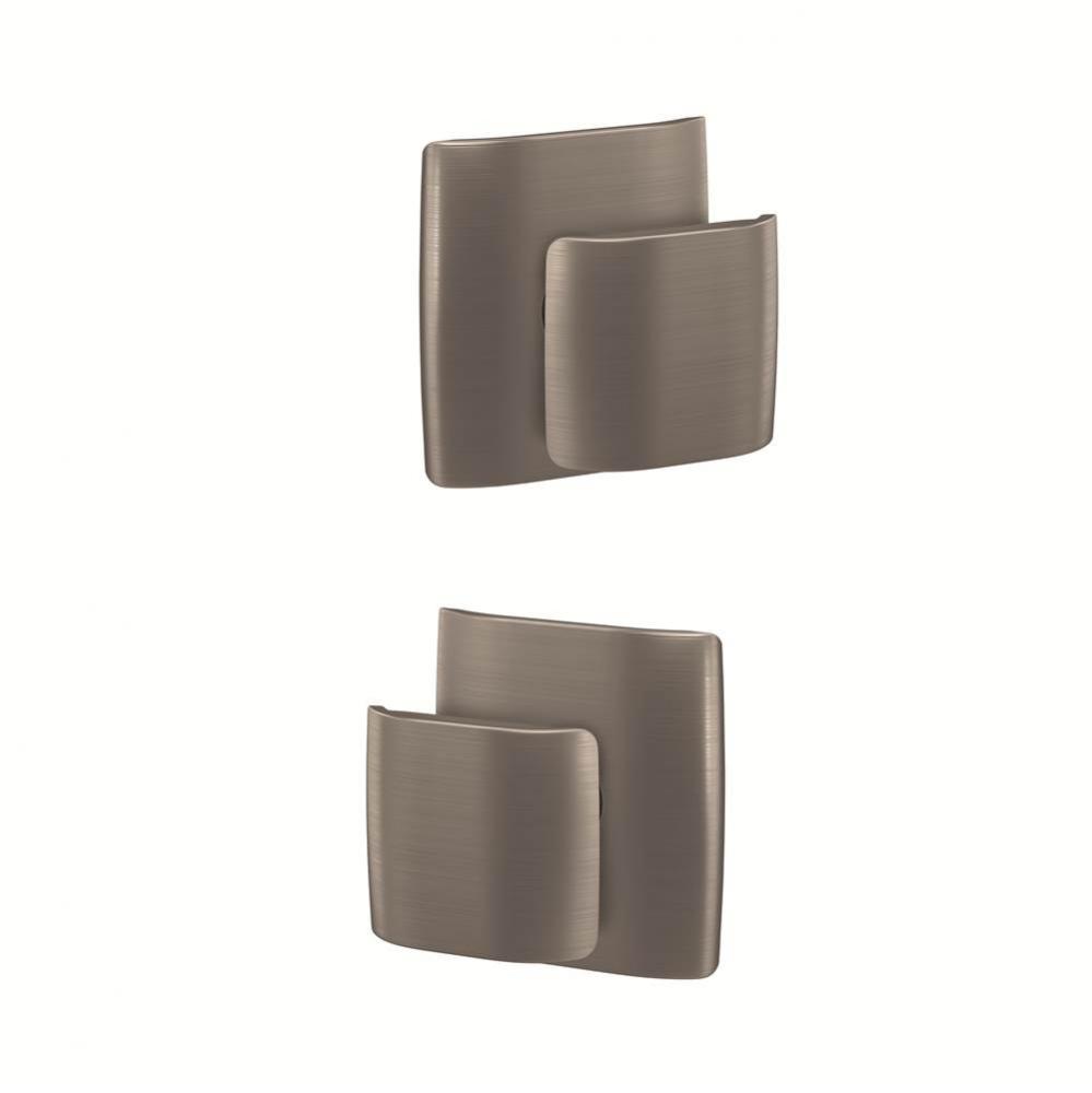 Custom Ganton Knob with Dalton Trim Hall-Closet and Bed-Bath Lock in Satin Nickel