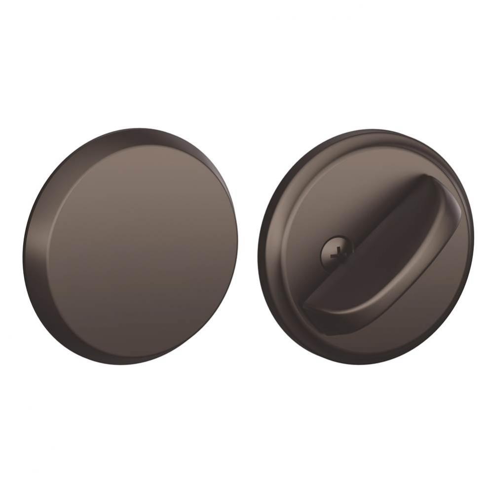 One-Sided Deadbolt Thumbturn with Exterior Plate in Oil Rubbed Bronze