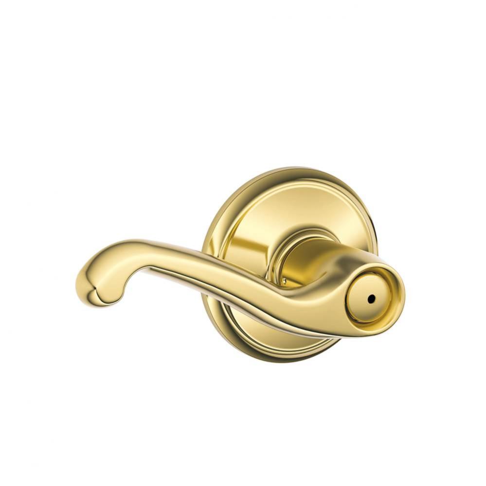 Flair Lever Bed and Bath Lock in Bright Brass