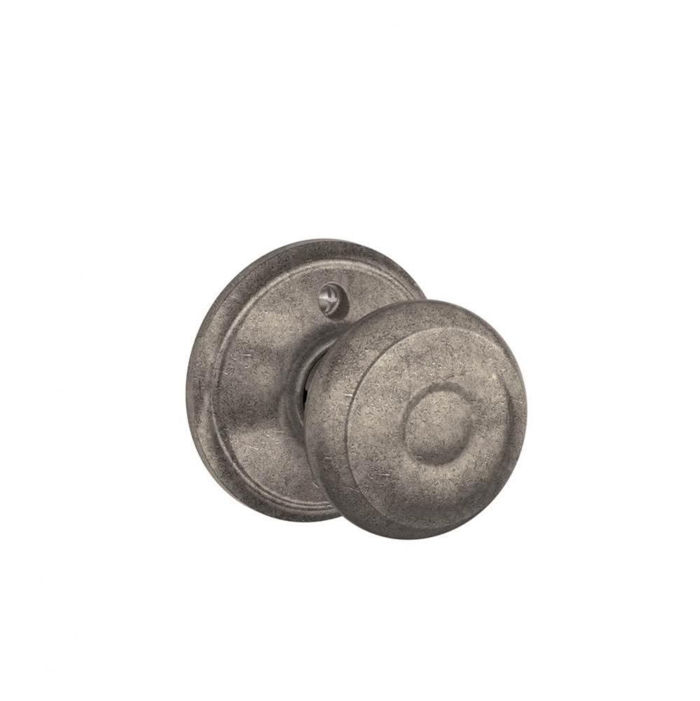 Georgian Knob Non-Turning Lock in Distressed Nickel
