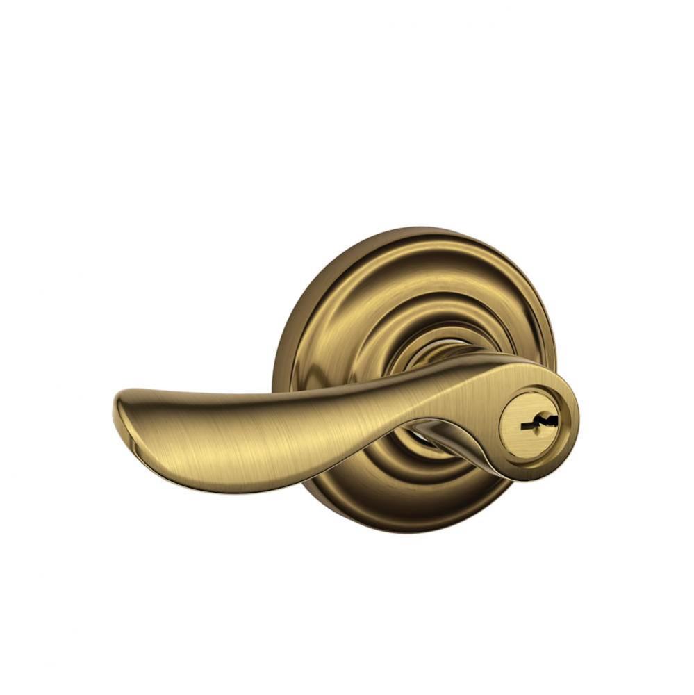Champagne Lever with Andover Trim Keyed Entry Lock in Antique Brass