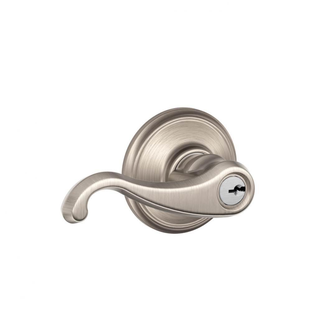 Callington Lever Keyed Entry Lock in Satin Nickel