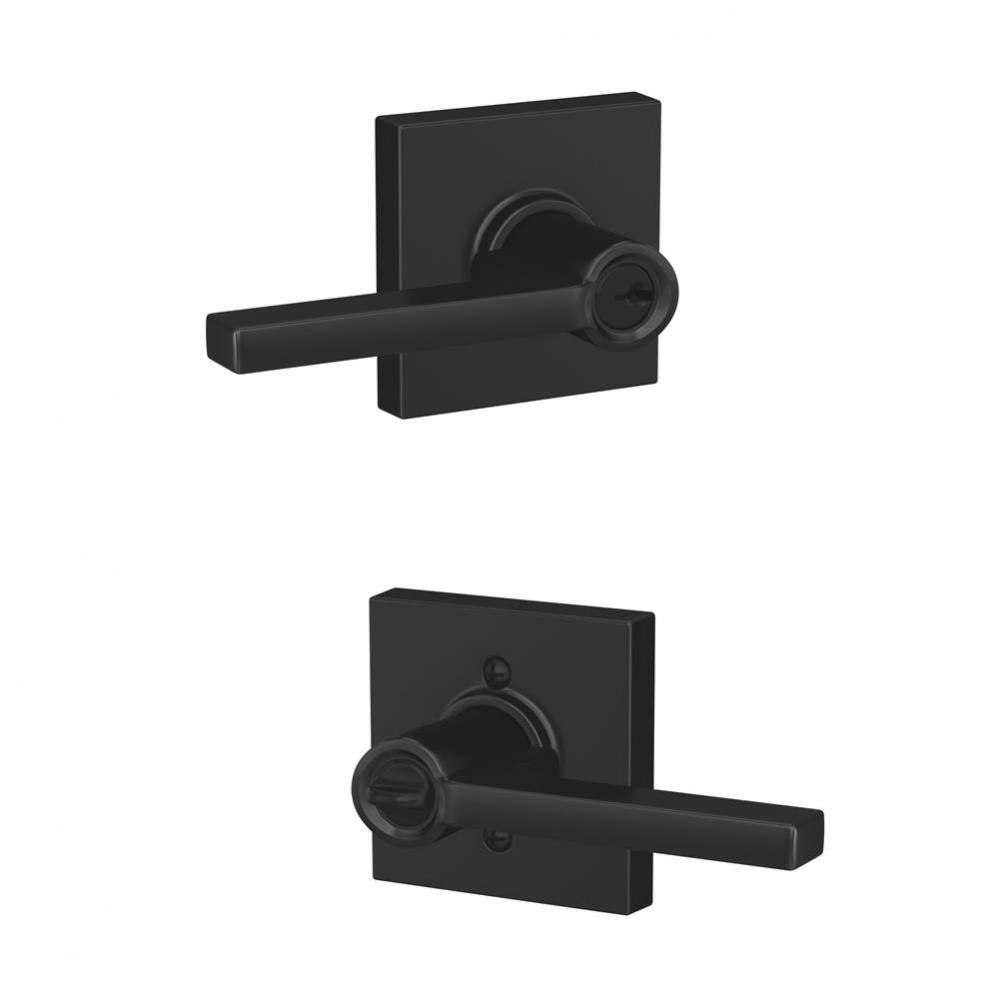 Latitude Lever with Collins Trim Keyed Entry Lock in Matte Black