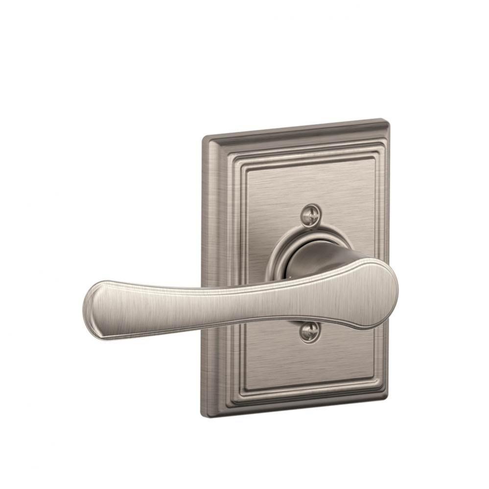 Avila Lever with Addison Trim Non-Turning Lock in Satin Nickel