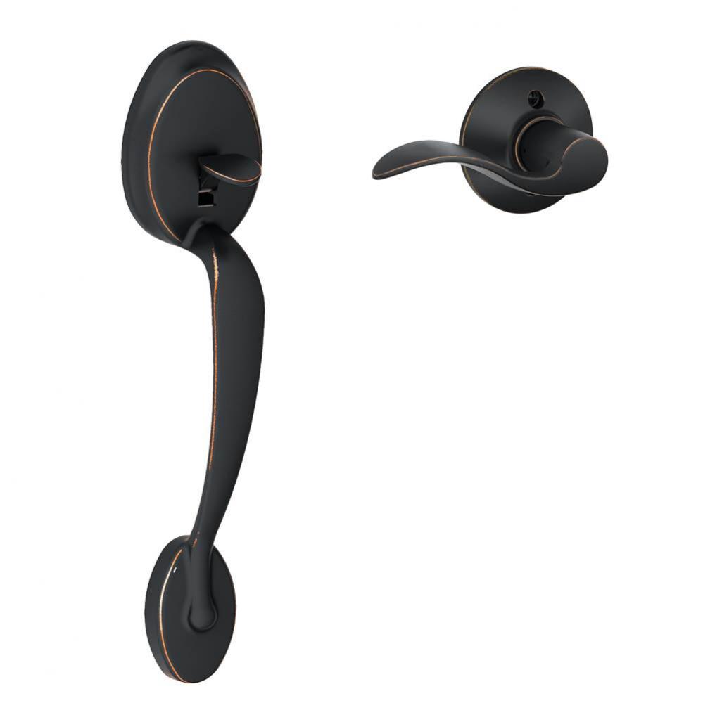 Plymouth Lower Half Handleset and Accent Lever in Aged Bronze - Left Handed