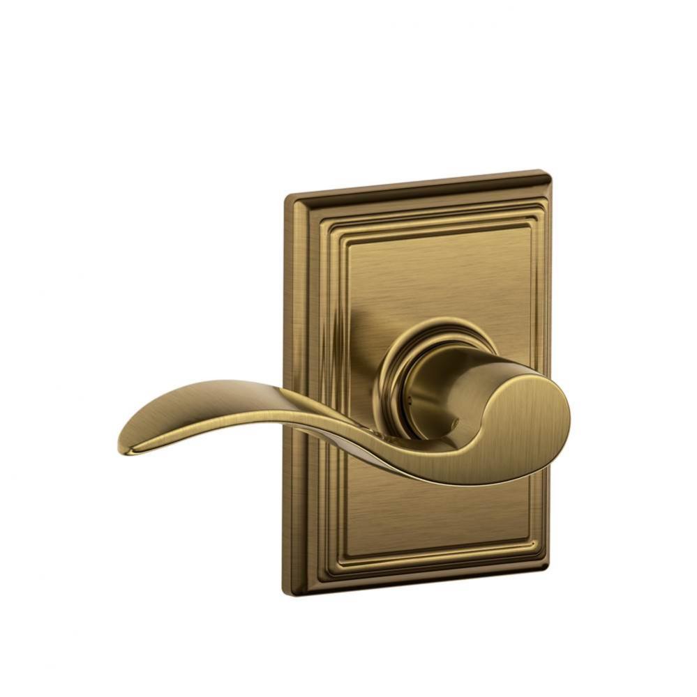 Accent Lever with Addison Trim Hall and Closet Lock in Antique Brass