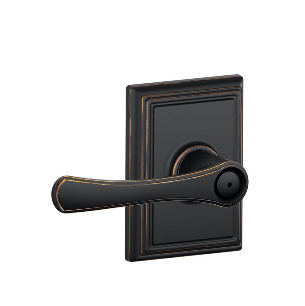 Avila Lever with Addison Trim Bed and Bath Lock in Aged Bronze