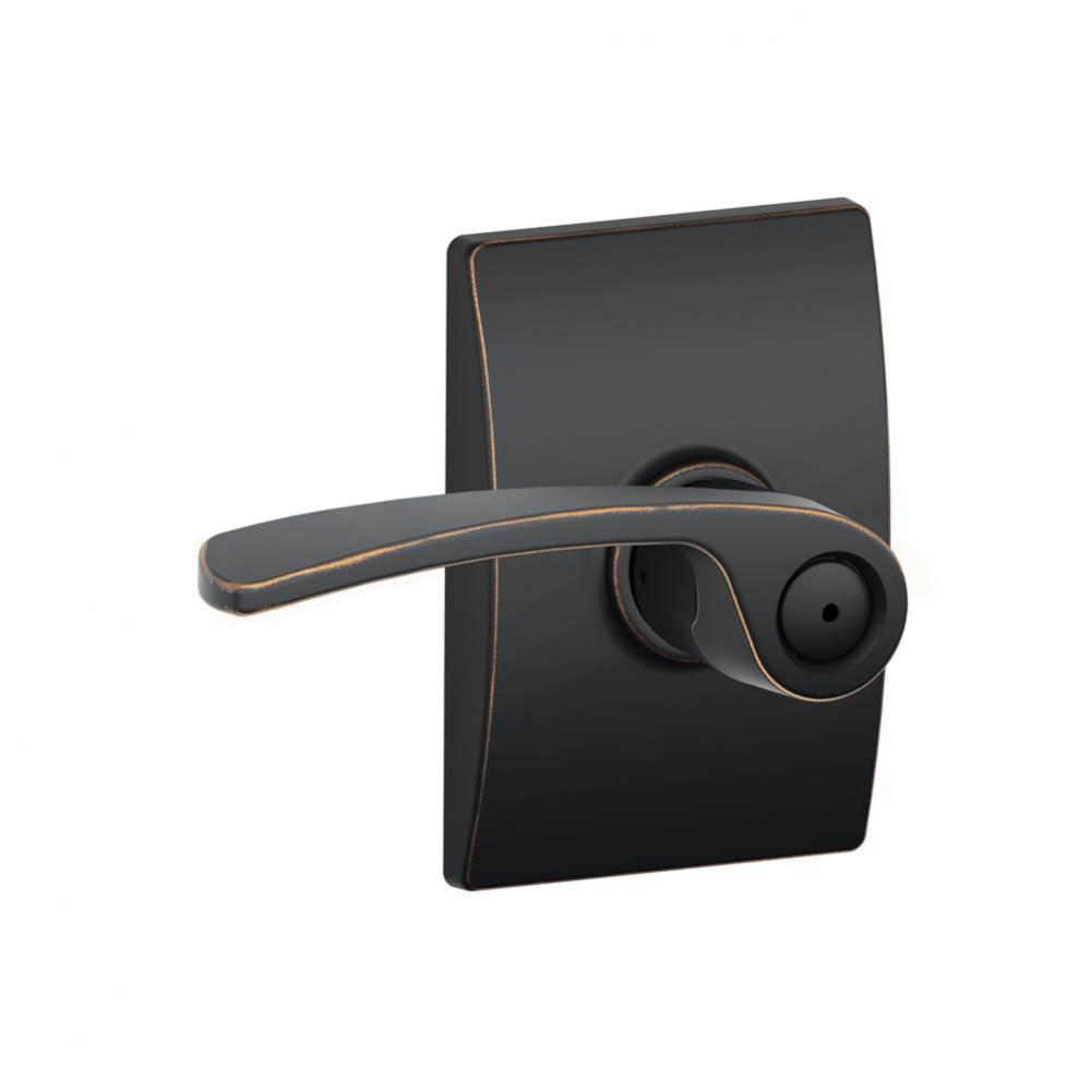 Merano Lever with Century Trim Bed and Bath Lock in Aged Bronze