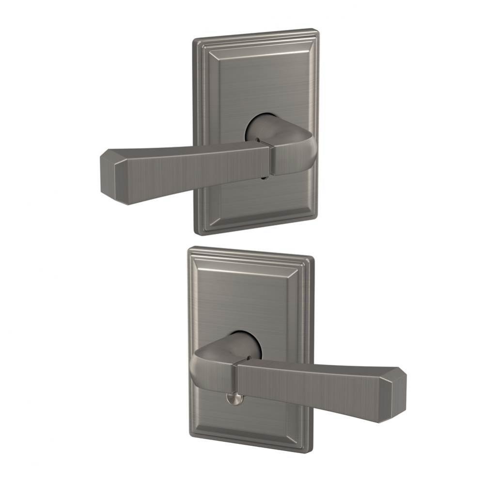 Custom Rivington Lever with Grandville Trim Hall-Closet and Bed-Bath Lock in Satin Nickel