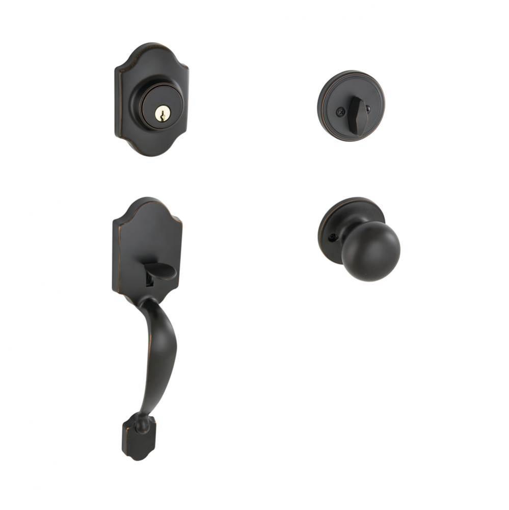 Billaby Aged Bronze Single Cylinder Handleset with Jeffir Knob