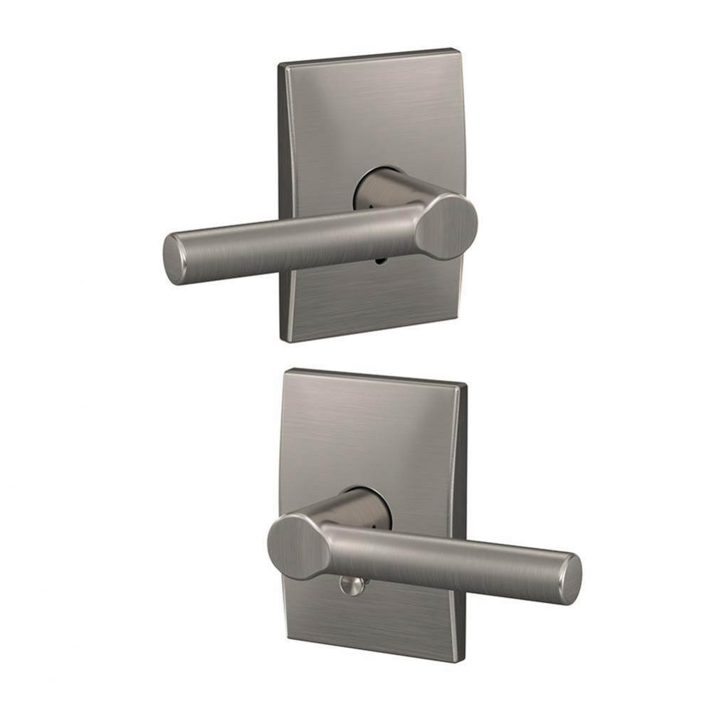 Custom Broadway Lever with Century Trim Hall-Closet and Bed-Bath Lock in Satin Nickel