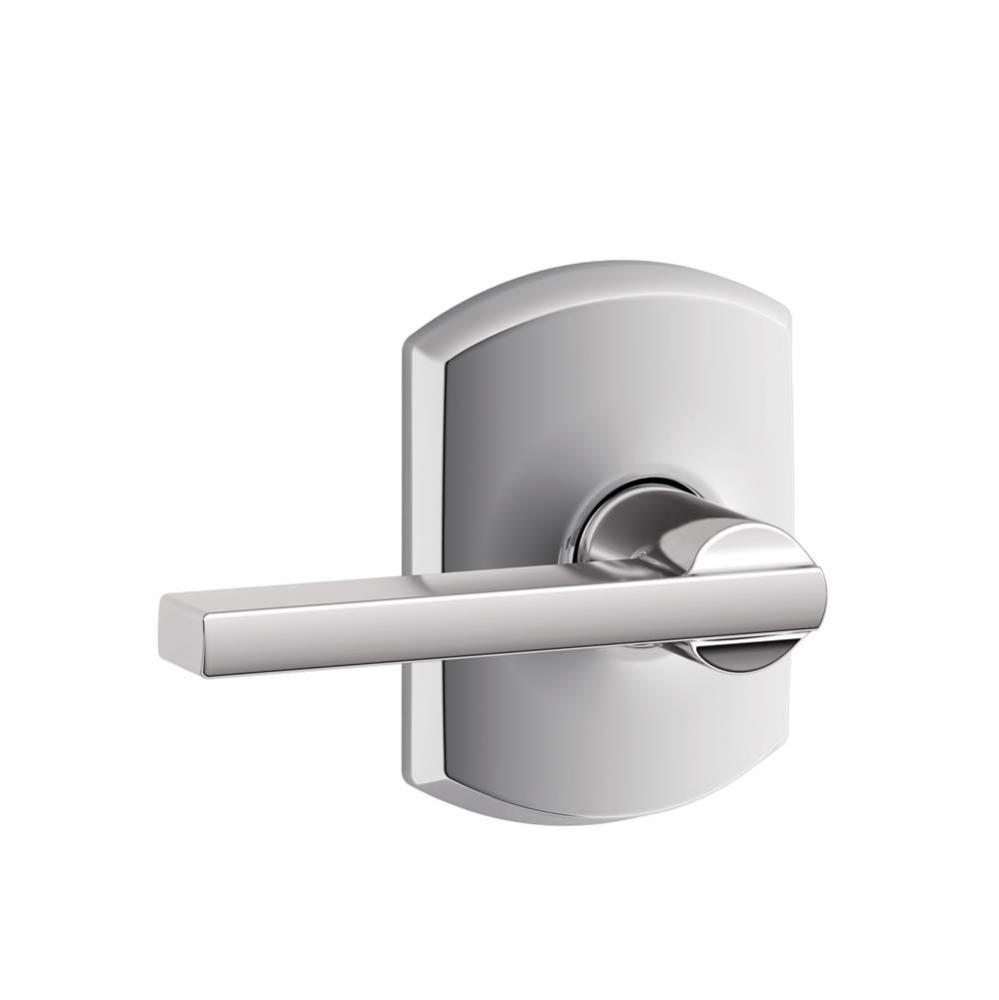 Latitude Lever with Greenwich Trim Hall and Closet Lock in Bright Chrome