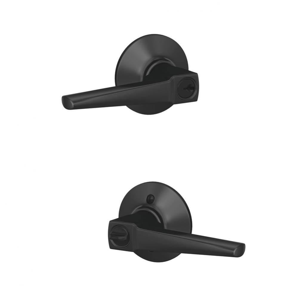 Eller Lever with Plymouth Trim Keyed Entry Lock in Matte Black