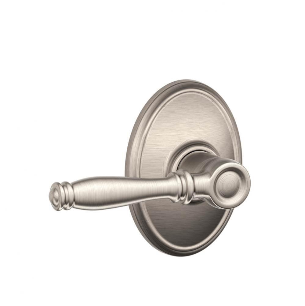 Birmingham Lever with Wakefield Trim Hall and Closet Lock in Satin Nickel
