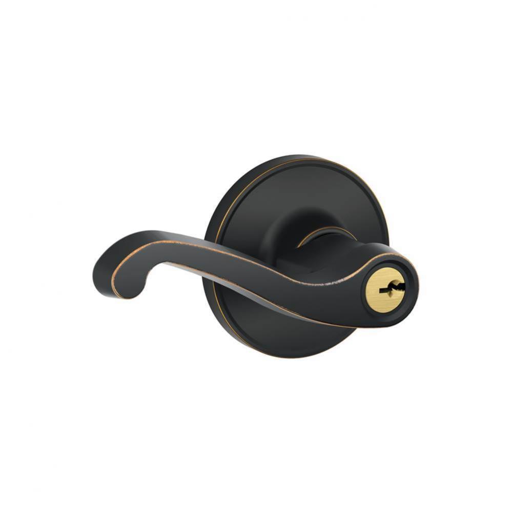 LaSalle Lever Keyed Entry Lock in Aged Bronze