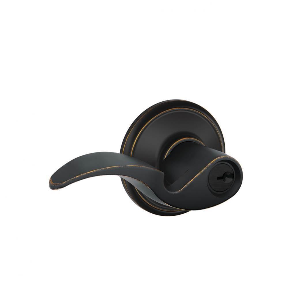 Avanti Lever Keyed Entry Lock in Aged Bronze