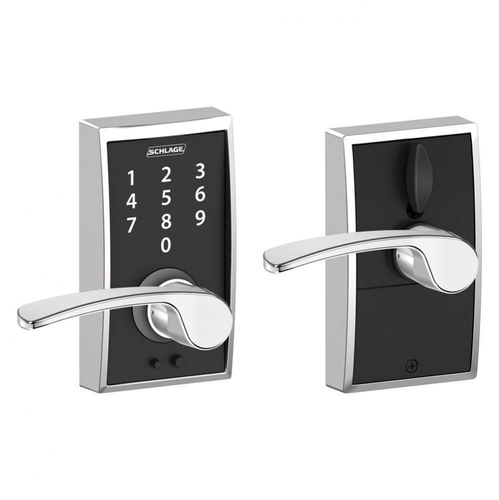 Touch Keyless Touchscreen Merano Lever with Century Trim in Bright Chrome