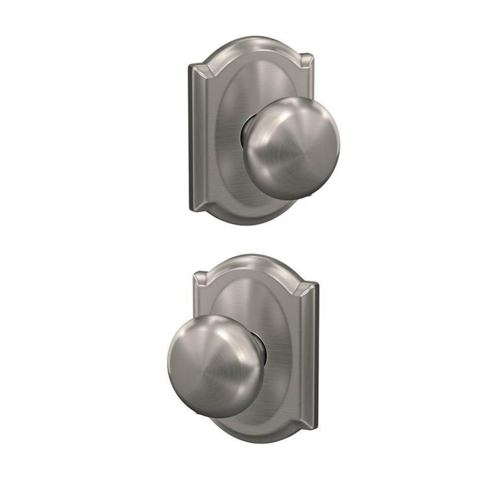 Custom Plymouth Non-Turning Knob with Camelot Trim in Satin Nickel