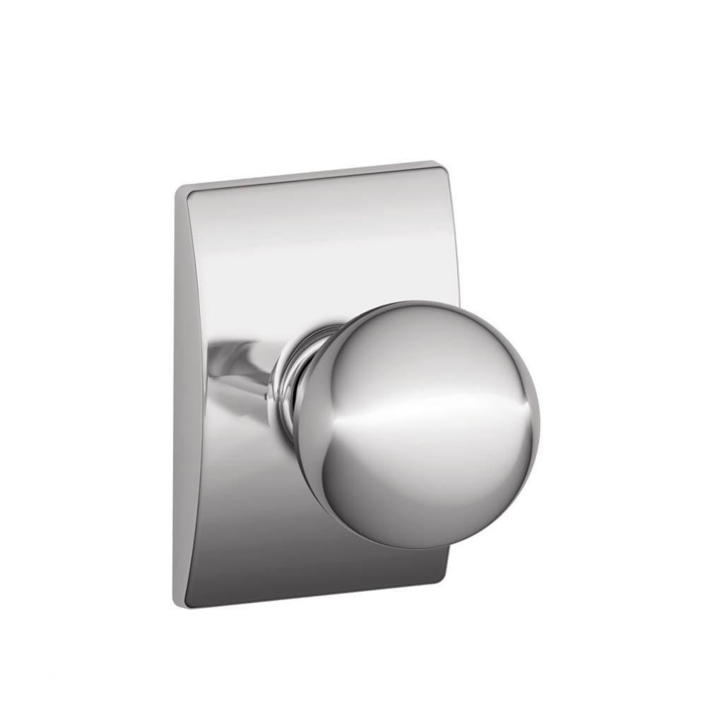Orbit Knob with Century Trim Hall and Closet Lock in Bright Chrome
