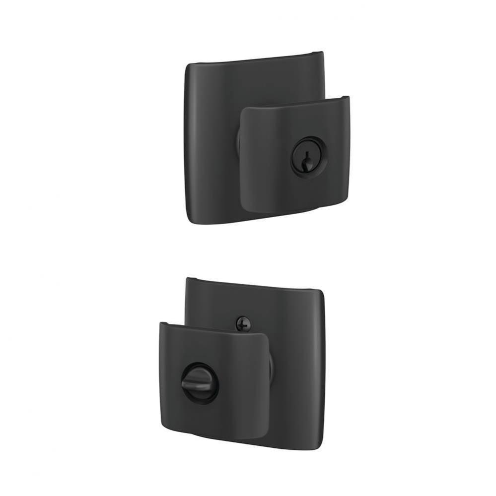 Ganton Knob with Dalton Trim Keyed Entry Lock in Matte Black