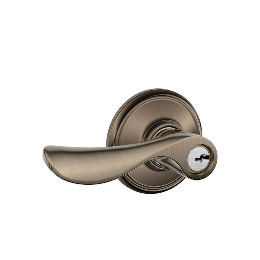 Champagne Lever Keyed Entry Lock in Antique Pewter