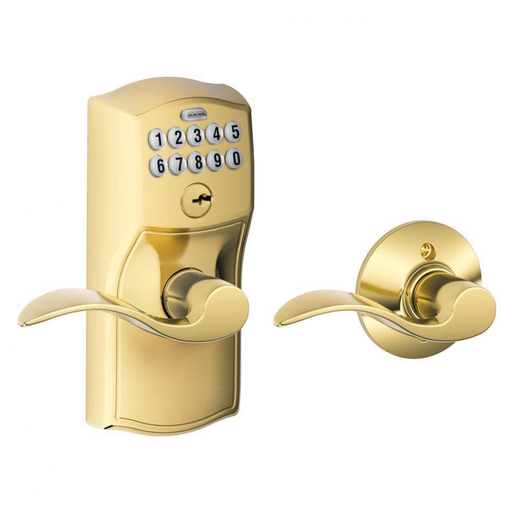 Accent Keypad Lever with Auto-Lock with Camelot Trim