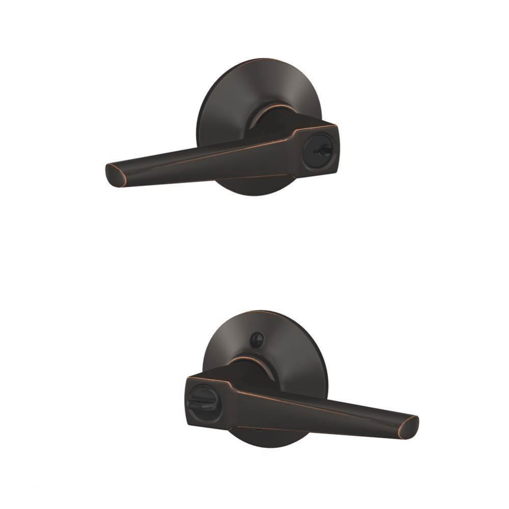 Eller Lever with Plymouth Trim Keyed Entry Lock in Aged Bronze