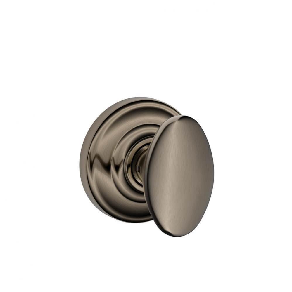 Siena Knob with Andover Trim Hall and Closet Lock in Antique Pewter