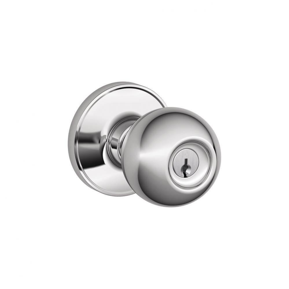 Corona Knob Keyed Entry Lock in Bright Chrome
