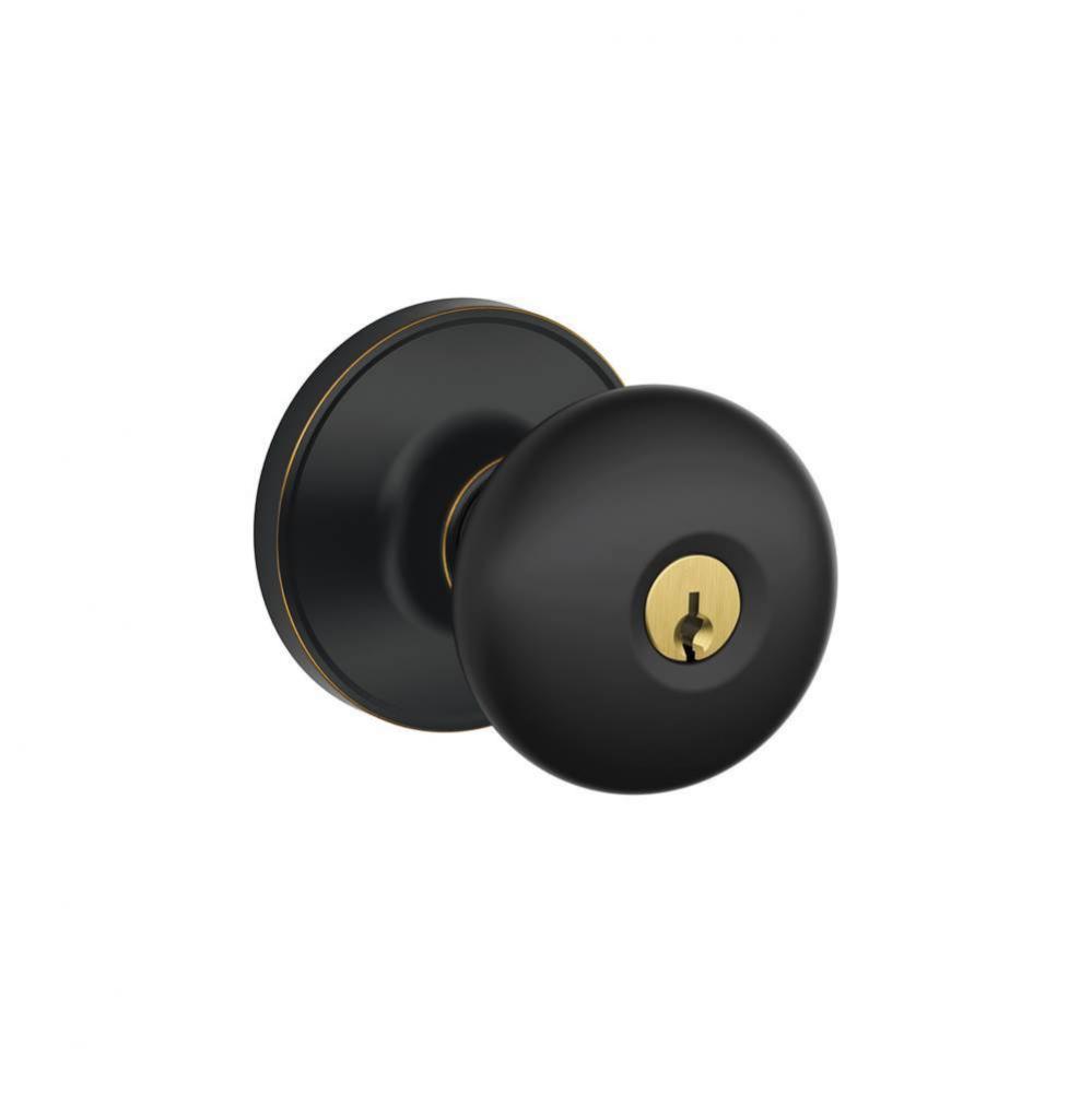 Stratus Knob Keyed Entry Lock in Aged Bronze