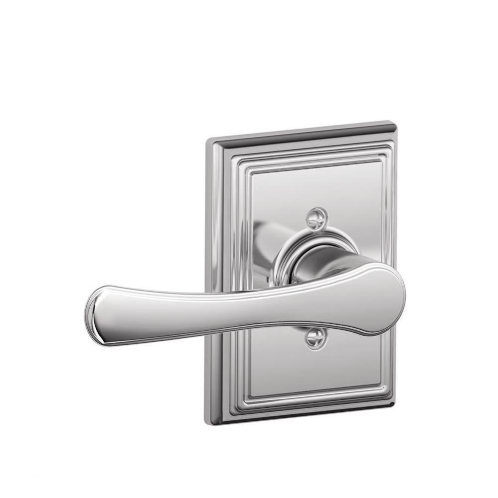 Avila Lever with Addison Trim Non-Turning Lock in Bright Chrome