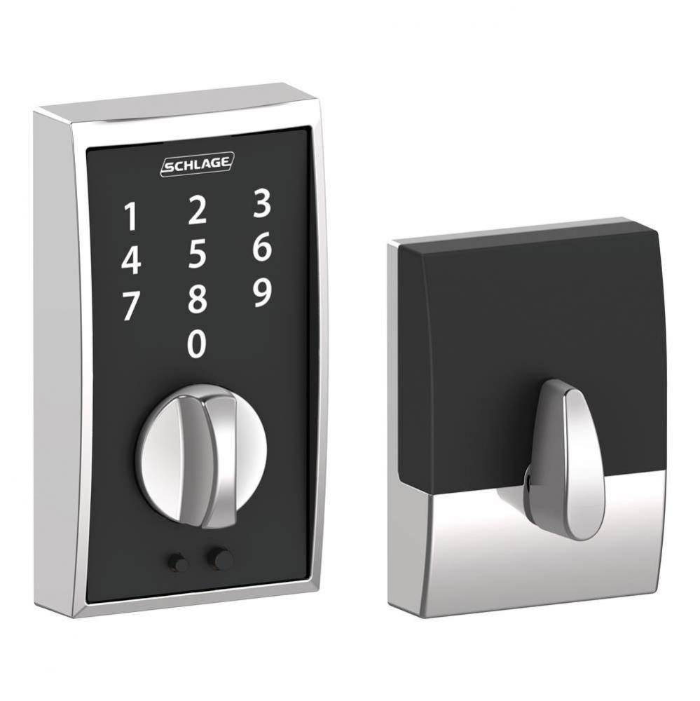 Touch Keyless Touchscreen Deadbolt with Century Trim in Bright Chrome