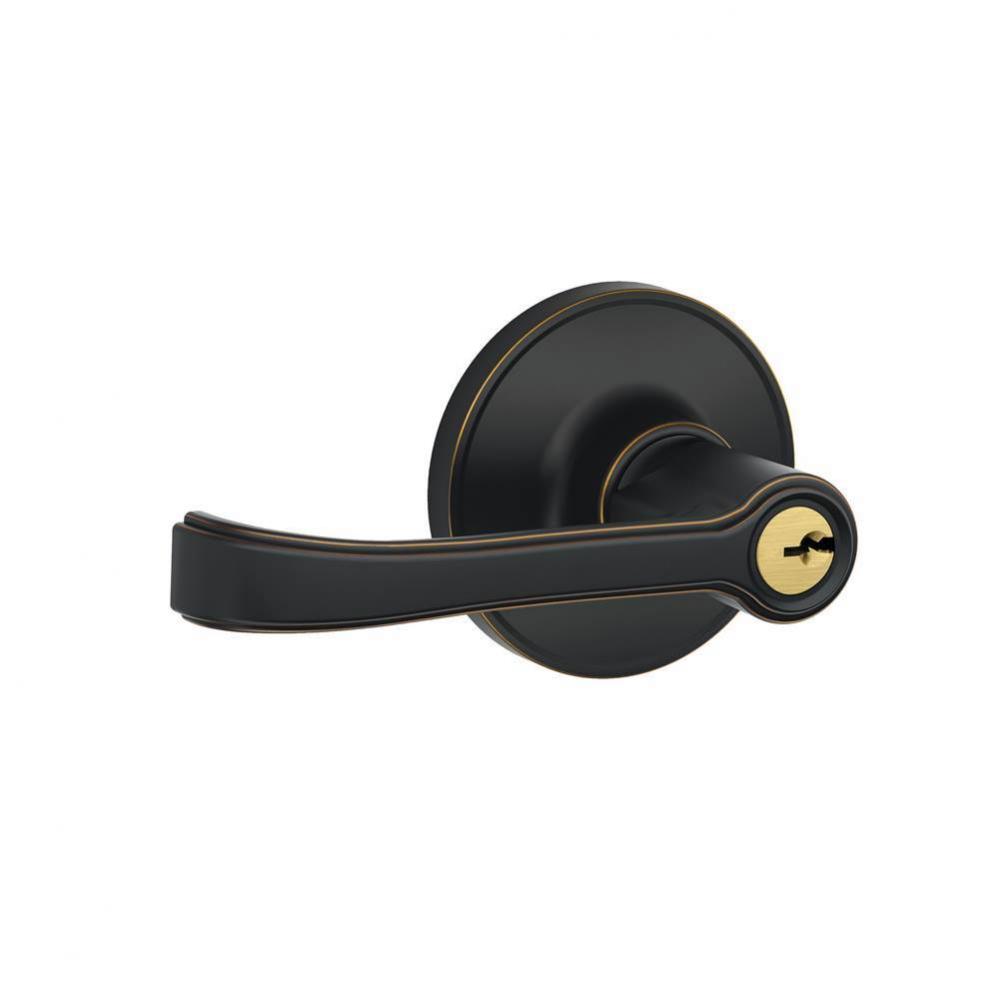 Torino Lever Keyed Entry Lock in Aged Bronze